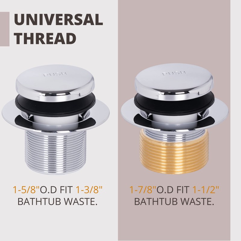 GSTARAM Bathtub Drain Tip-Toe Tub Trim Kit with Two-Hole Overflow