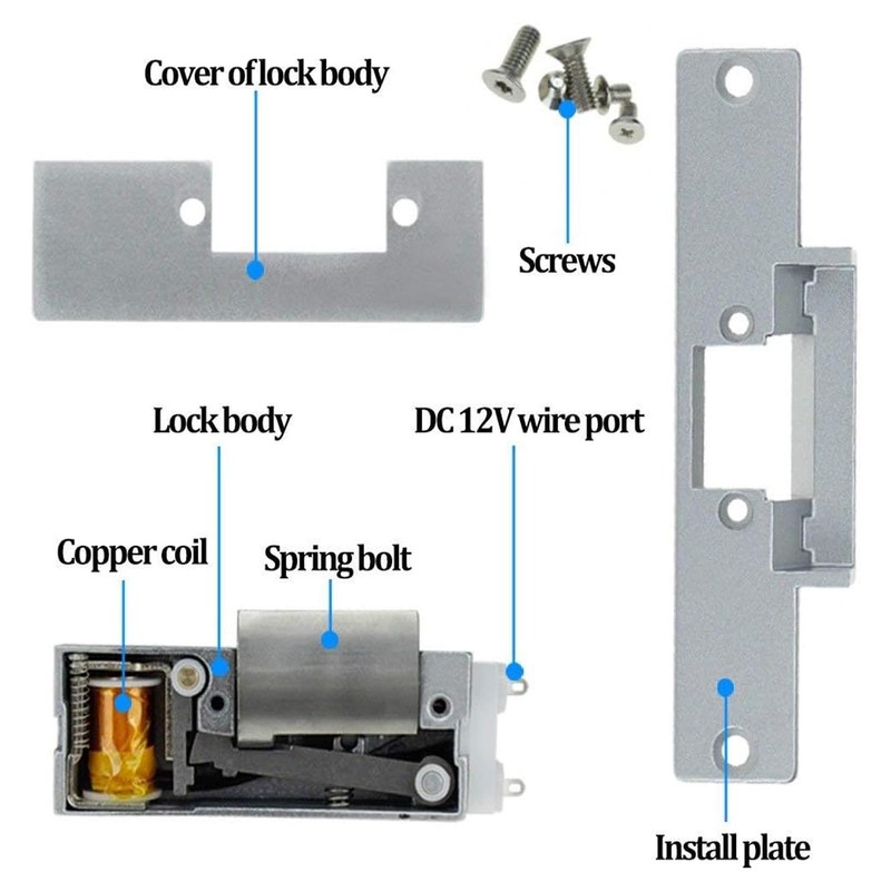 YAVIS Electric Door Lock, Security Lock, No Mode, Part for