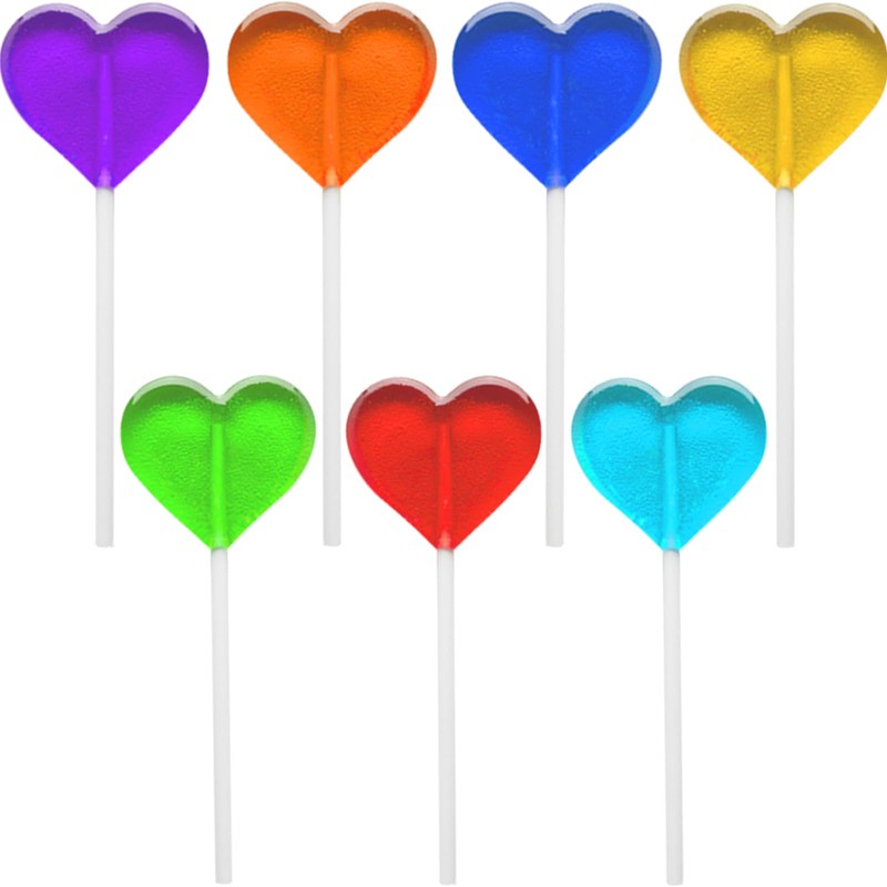 Fruidles Lollipops Mini Heart Shaped Flavored Delicious Lollipop, Individually Wrapped,