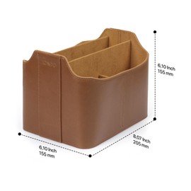 LONDO Leather Remote Control Organizer and Caddy with Tablet Slot