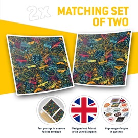Square Stickers (Set of 2) 7.5cm - Travel Passport Stamp Design Laptop Tablet Luggage Scrapbook #2830