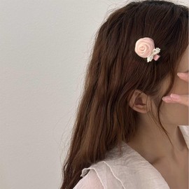 Xduargs Vintage Flower Hair Clips Lace Tulle Flower Hairclips Barrette French Lace Flower Rose Hair Barrettes Flower Wedding Bridal Hair Clips Decorative Hair Accessories for Women Headdress