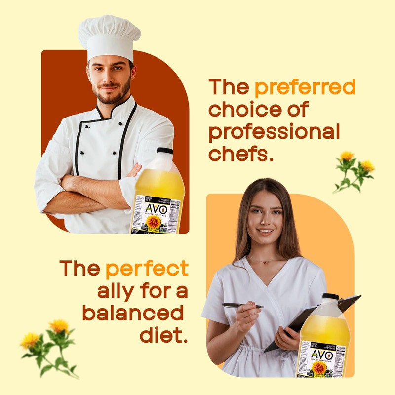 AVO ORGANIC High Oleic SAFFLOWER Oil Frying, Baking, Non-stick Sautéing,