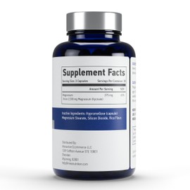 Meo Nutrition Magnesium Glycinate 275mg per Serving | 90 Vegan Capsules | Non-GMO, Gluten-Free, Gentle on Digestion | Supports Sleep, Heart & Bone Health | Made in USA