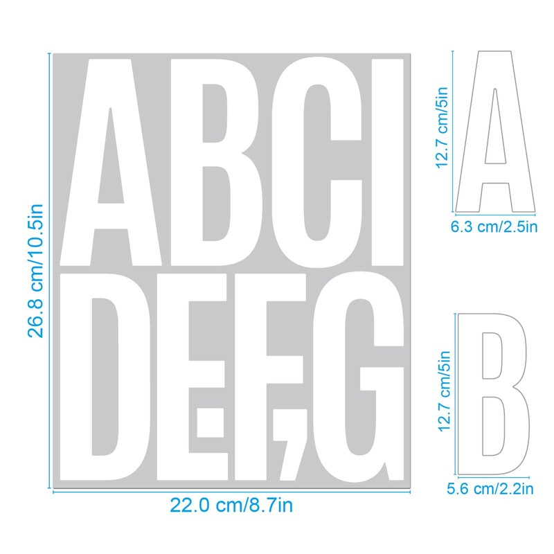 YNHAY 305 Pcs Waterproof 5" Vinyl Alphabet & Number Stickers