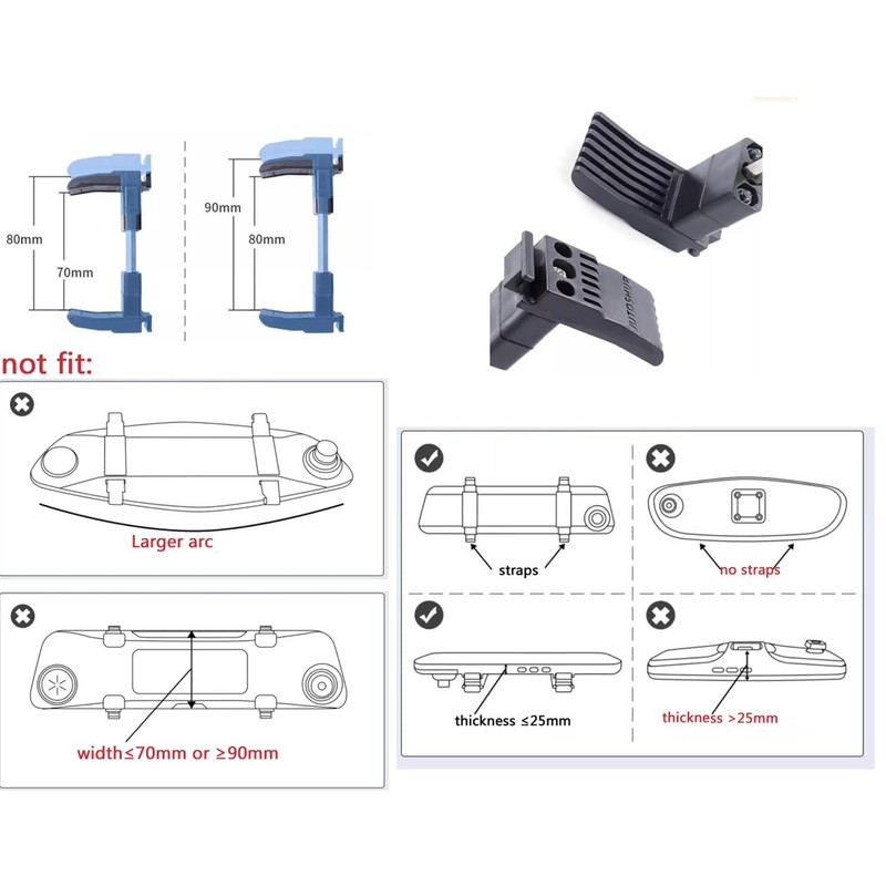 JUTOSHUR Bracket Rearview Mirror Dash Cam Holder - Convenient Replacement