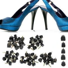 [JUTOSU] 30 Pairs/60 Pcs U Shape Shoe Sole Repair Kit Top Lift Shoe Heel Repair Nails Shoe Tips Repair Kit Anti-Slip High Heel Tips for Women Heel Shoe Shop Repair Replacement Nail Diameter 3.0mm Black (9x9mm, 10mm, 9x10mm, 10x11mm, 10.5x12.5mm)