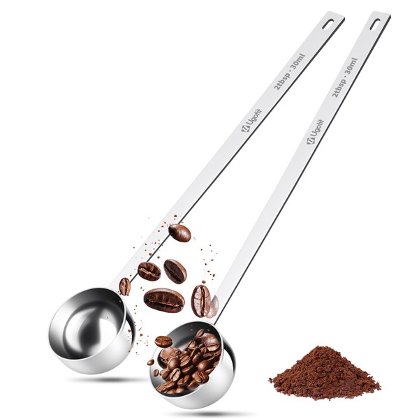 Long Handled Measuring Spoons Set, Stainless Steel Coffee Scoop 2