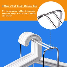 Hanger Stacker Clothes Hanger Organizer Rack Sturdy Stainless Steel Clothes Caddy Storage Holder Stacker for Closet & Room Tidier Laundry Rooms Drying Rack