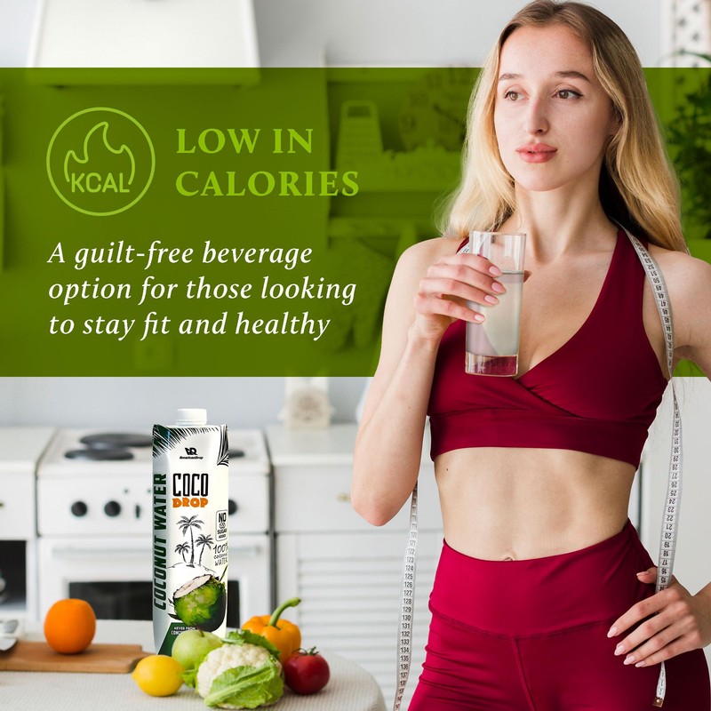 Coco Drop 100% Pure Coconut Water – No Sugar Added,