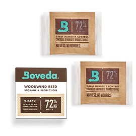 Boveda Music Reed Humidity Packs 72% RH Size 8 – 2 Pack of Reeds Moisture Absorbers – Wooden Music Instruments – 2-Way Humidifier – For Guitar, Clarinet, Saxaphone, Oboe & Bassoon - Case Not Included
