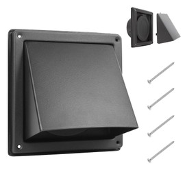 FRESH SPEED 5 Inch Black Dryer Vent Cover Outside Stainless Steel Wall Vent with Removable Cover and Insect Screen Mesh RAL9011