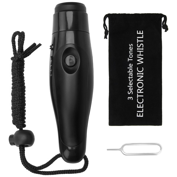 3 Tone Electronic Whistle for Referee, Black Loud Hand Whistle