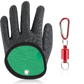 Fishing Gloves for Men, Hunting Gloves, Fishing Accessories, Waterproof and Non-Slip, Ideal for Fishing Predatory Fish, High-Quality Rubber with Shockproof Latex, Black