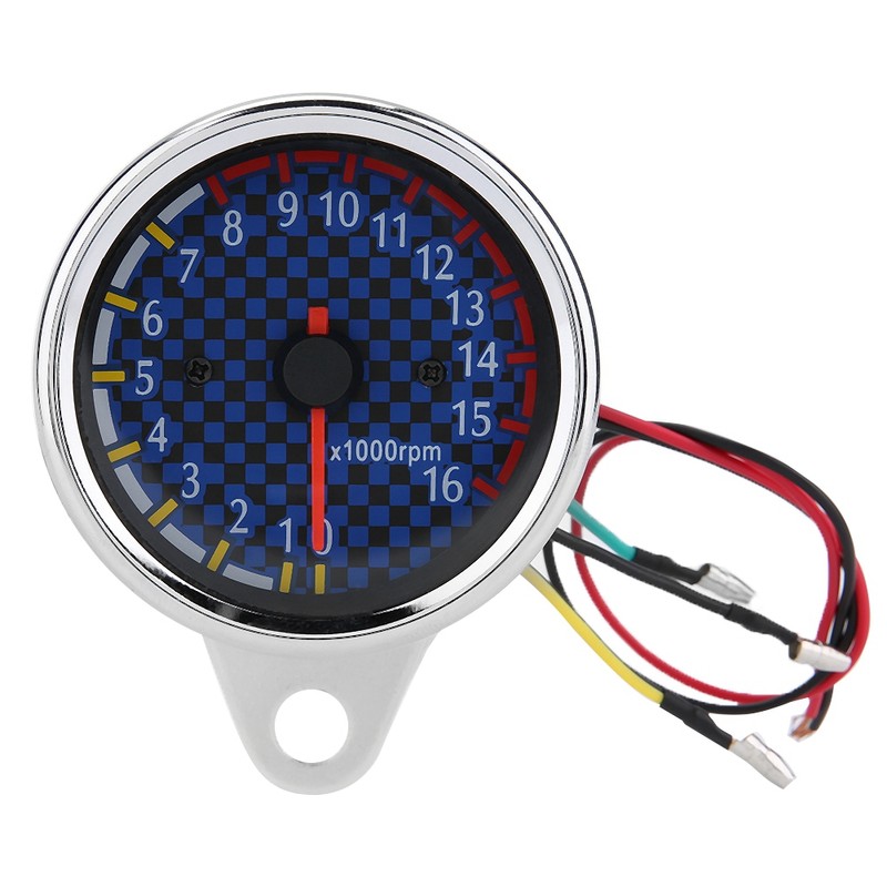DC 12V Universal Motorcycle LED Display Tachometer Electronic Tach Meter