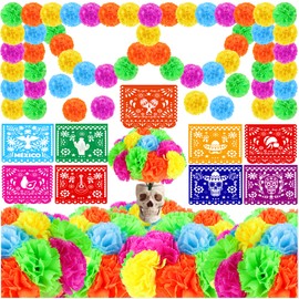 59 PCS Marigold Flower Mexican Banners Artificial Marigold Flowers Heads Silk Colors Flower for Dia De Los Muertos Day of the Dead Diwali Home Decor Indian Theme Weddings DIY Wreath Garland Decoration