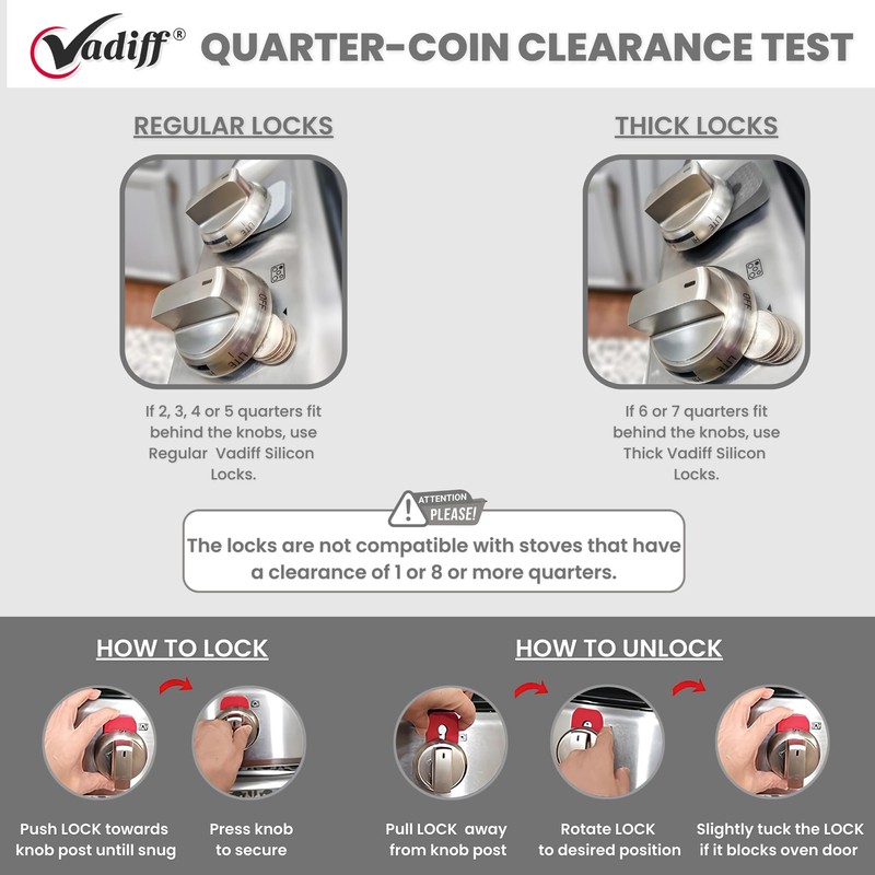 2025 Mom's Choice Winner- Gas Stove Knob Locks - Gray