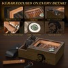KEJIAR Cigar Humidor with 2 Side Cigar Accessories Boxes,Glass Top