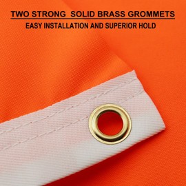 Heavy Duty Orange Safety Flag 12x18 Inch -Longest Lasting Oxford Nylon 210D | Four Rows Stitching Fly Ends | Attention Safety Triangle Flags Decoration Gift Boat UTV ATV Car Bike Yacht Warning Banner