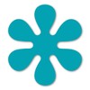 Aqua 70's Flower Magnet by Magnet America is 4.812" x