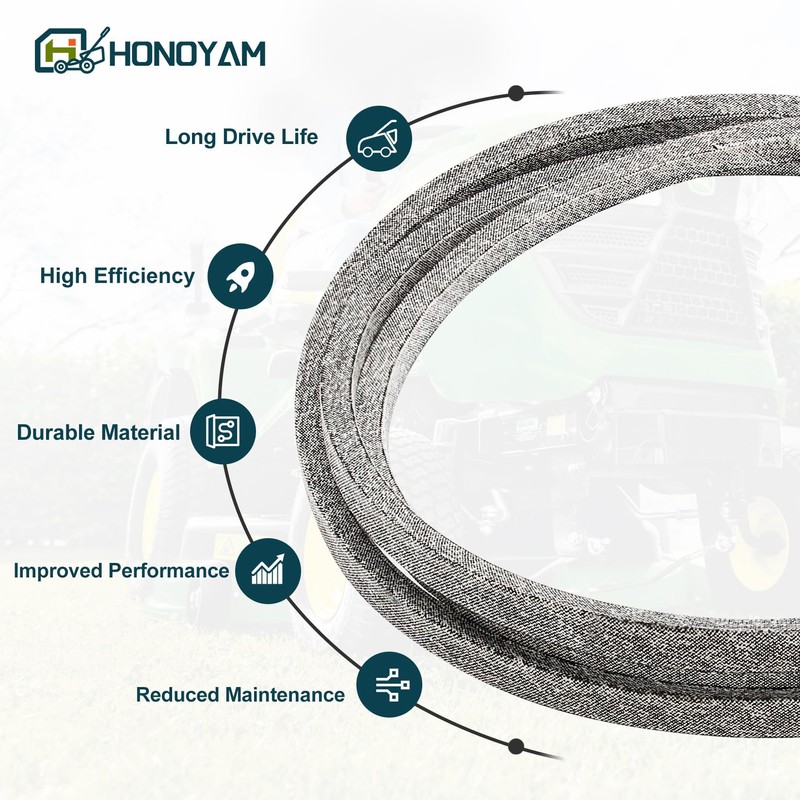 Honoyam M126009 Mower Deck Belt 1/2" x 86.4" Replacement for