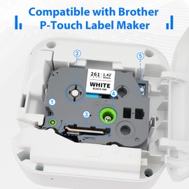 Exsun 3 Pack Compatible 36 mm Label Tape for Brother P-Touch Tapes TZe Replacement for TZe-261 TZe261 for Brother P-touch CUBE Pro PT-P910BT PT-P950NW PT-P900W Labelling Device Black on White