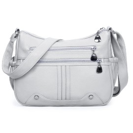 VOLGANIK ROCK Ladies Medium Soft Handbags for Women - Multi Pockets PU Leather Shoulder Bag Everyday Bag Gift