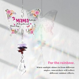 Funnli Gifts for Mum, Sun Catcher, Birthday Gift for Mum, Butterfly Suncatcher Crystal Mother's Day Gifts, Gift Mother Wife for Easter, Mother's Day, Birthday, Christmas