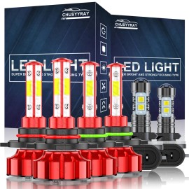 CHUSYYRAY For Freightliner Columbia 2005-2017 9005 9006 881 LED Headlights Fog Light Bulbs
