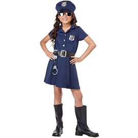 Forever Young Girls Policewoman Kids Police Officer Outfit Fancy Dress Costume Cop Uniform (7-8 Years Old)