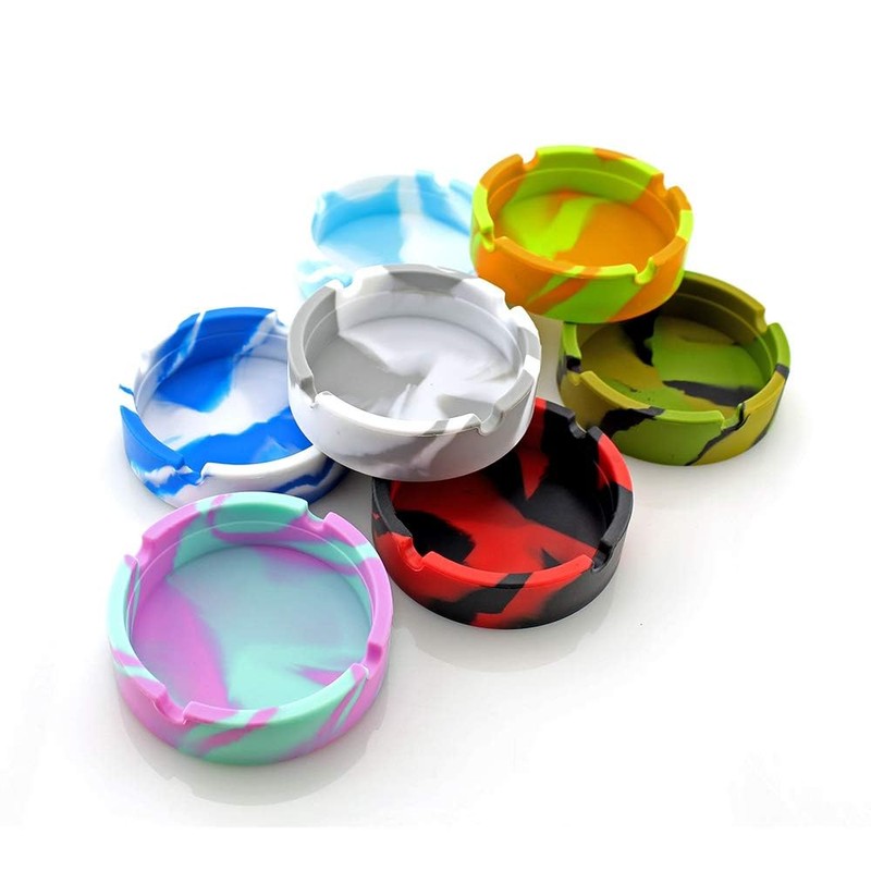2Pack Silicone Ashtray, JCSMARTEC Unbreakable Rubber High Temperature Heat Resistant