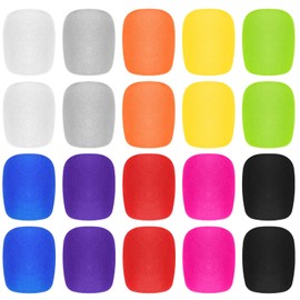 20PCS Microphone Covers Foam Thick Handheld Stage Mic Covers for Microphones, Reusable Microphone Windscreen Foam Pop Filter Covers for Karaoke Dj Most Microphone(10 Color)