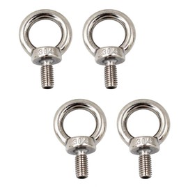 M8 Ring Shape Lifting Threaded Eye Bolt 304 Stainless Steel for Eye Nut Fastener-4 Pack