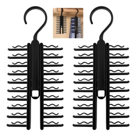 2 Stück Krawattemhalter, Tie Belt Rack Verstellbarer, X Krawattenhalter, Kleiderschrank Krawattenbügel 360° Haken, Krawattenklammer mit Rutschfestem Clip, für Krawatten Gürtel Socken Seidenschals
