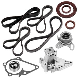 ECCPP Timing Belt Kit with Water Pump Compatible For 2001 2002 2003 2004 2005 2006 2007 2008 2009 2010 2011 For Hyundai Accent l4 1.6L TS26282 WP122 2510026902