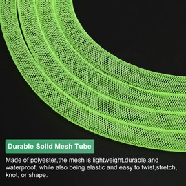 M METERXITY Mesh Tube Ribbon 25 Yards, 10mm Elastic Fabric Ribbons Mesh Tubing for Crafts/Gift Wrapping/Flower Bouquets/Wedding/Birthday/Holiday/Wreaths Christmas/Decoration[Dark Green]