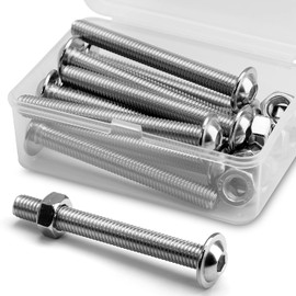 (8 pcs) M8 x 70mm Hex Socket Screws with Flange and Nuts Set 304 Stainless Steel Pan Head Screws