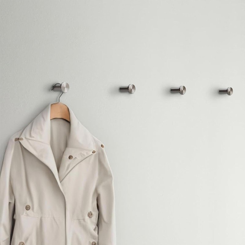 Funngy Coat Hooks, Black, 6 Pieces Stainless Steel Hooks, Bathroom