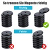 MIN CI Pack of 30 Black Magnets Strong 10 kg