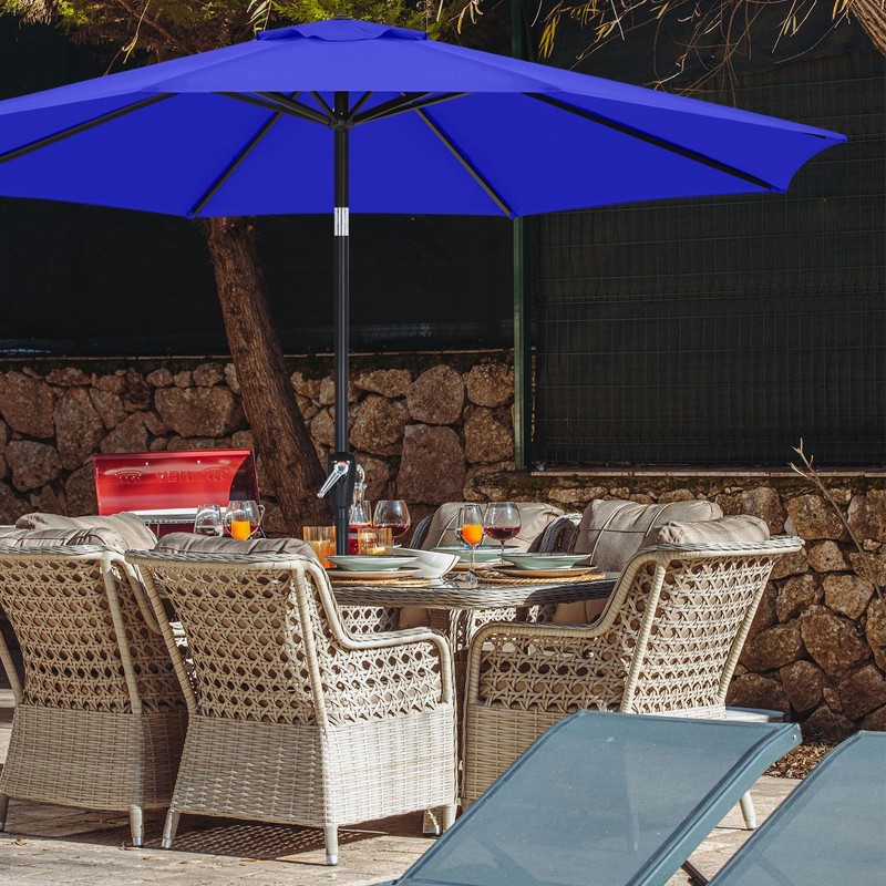 MASTERCANOPY Patio Umbrella for Outdoor Market Table -8 Ribs (11ft,Blue)