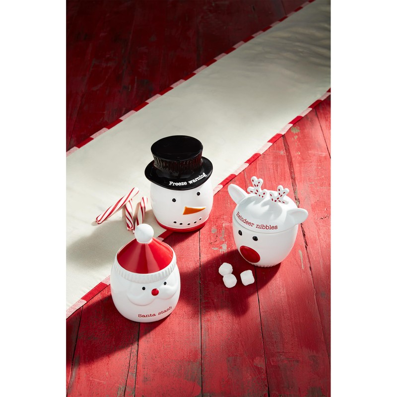 Mud Pie Santa Small Xmas Treat Jars CANISTERS, 6" x