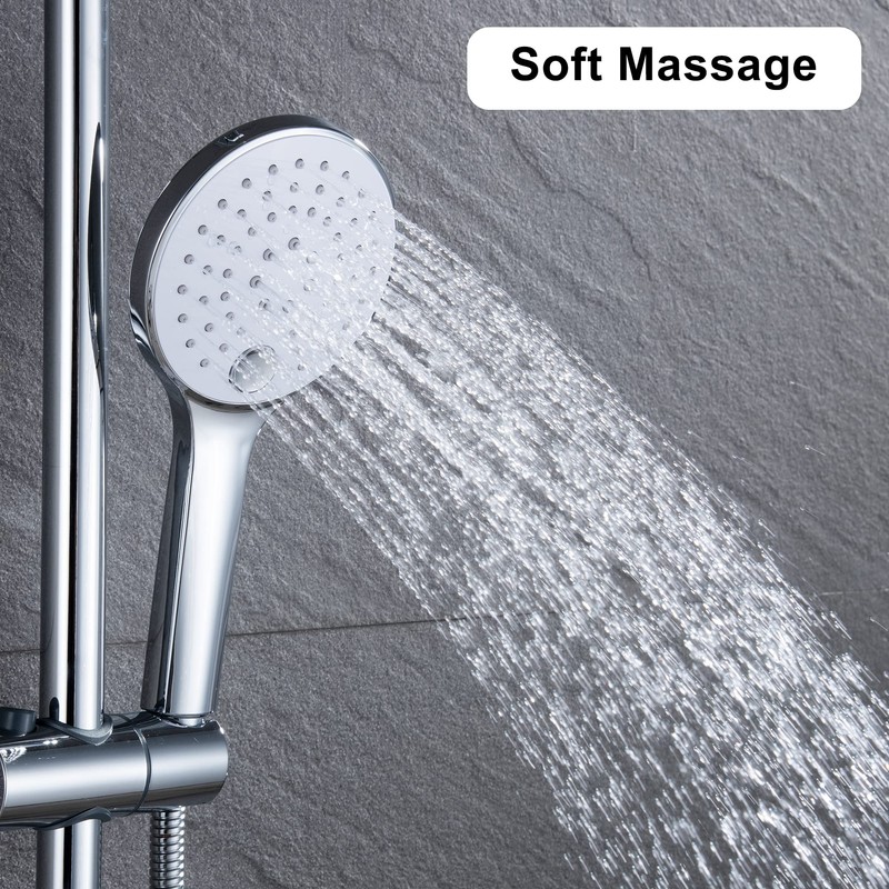 JOHO Hand Shower Head with 3 Jet Types, Round Shower