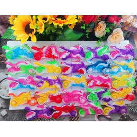 HOZKEAP 24 Packs Bulk Motorbike Mini pop Fidget Keychain, Gifts for Boys and Girls Kids, Birthday Party Favors Supplies Classroom summer student Prize