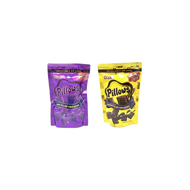 Oishi Pillows Bundle - Ube-Filled and Choco-Filled, 2 Pack