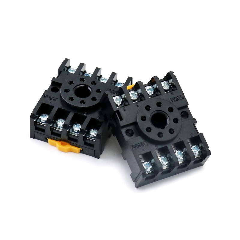 QWORK 8 Pins Relay Socket, 4 Pack 600 V 10