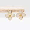 Boho Flower Stud Earrings for Women White/Pink Daisy Earrings Gold
