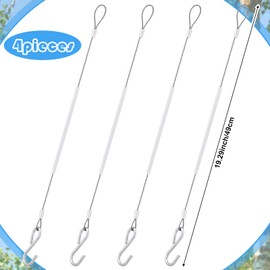Otoolling 4pcs Bird Feeder Hanger for Tree with S-Hook Hanging Cable Tree Limb Protector with Silicone Sleeve Flexible Stainless Steel Cable for Heavy Bird Feeders, Plants, Baths (19.29inch)