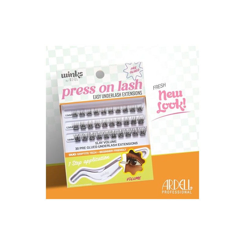 Ardell Guiños Prensado Sobre Extensiones Inferior Pre Pegadas - Volumen