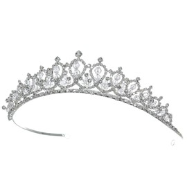 SAMKY Sparkling Rhinestone Crystal Beads Bridal Tiara Crown T1199