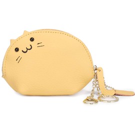 imeetu Coin Purse, Women's, Cute, Coin Case, Small, Key Case, Cats, Wallet, Thin, Keychain, Popular, Girls (Yellow